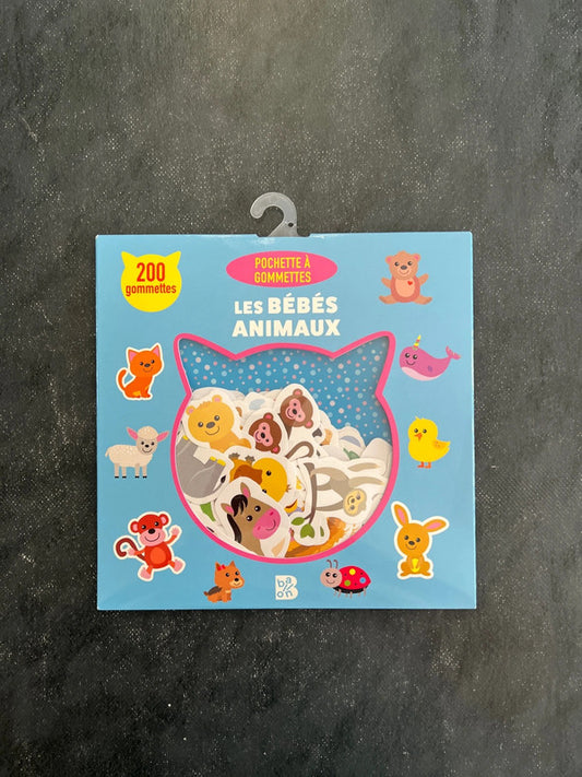Pochette à gommettes - les bébés animaux