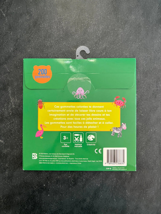 Pochettes à gommettes - les animaux sauvages