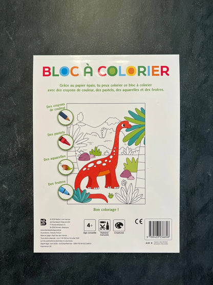 Bloc à colorier - les dinosaures