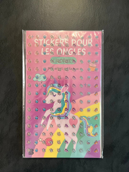 Stickers pour les ongles - licornes