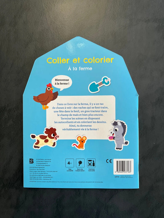 Coller et colorier - à la ferme