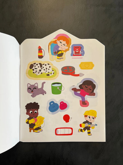 Coller et colorier - la caserne de pompiers