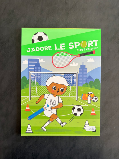 Bloc à colorier - J'adore le sport