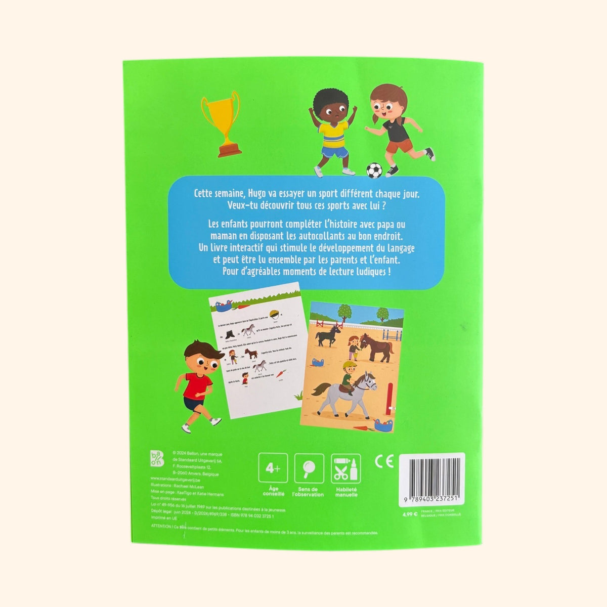 J'adore le sport - Livre-jeu avec autocollants (4-6 ans)