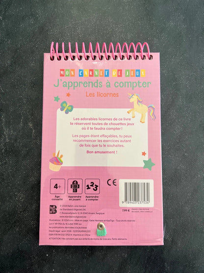Mon carnet de jeux - j’apprends à compter