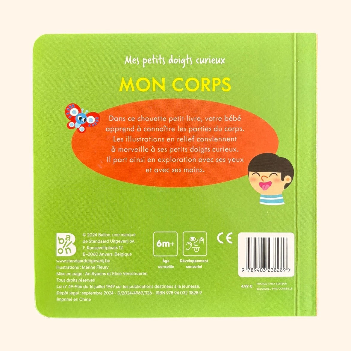 Mon corps - Livre cartonné à toucher pour les tout-petits (2-4 ans)
