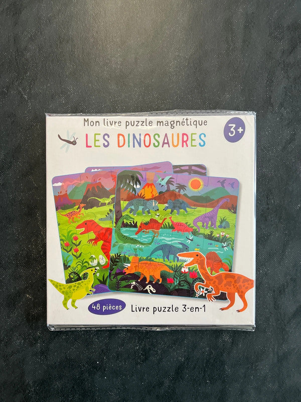 Livre puzzle magnétique - les dinosaures