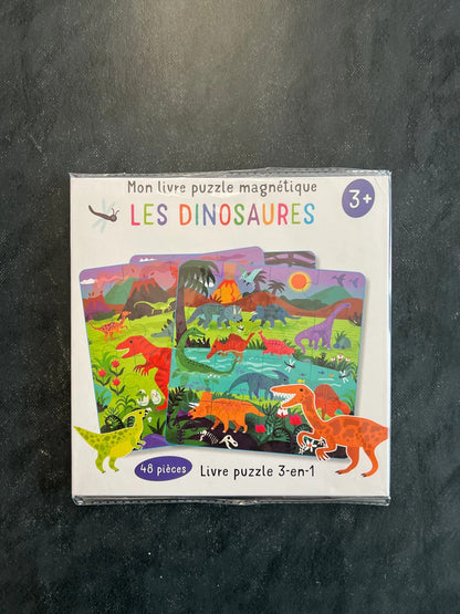 Livre puzzle magnétique - les dinosaures