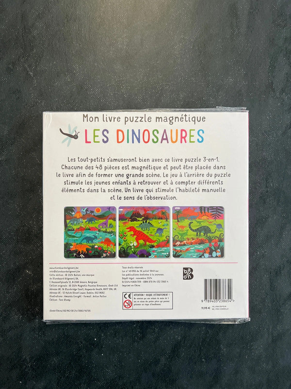 Livre puzzle magnétique - les dinosaures