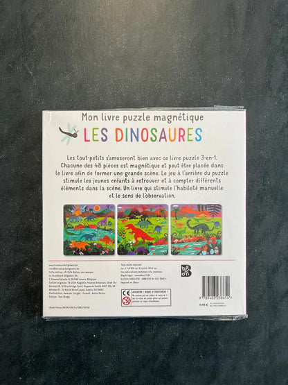 Livre puzzle magnétique - les dinosaures