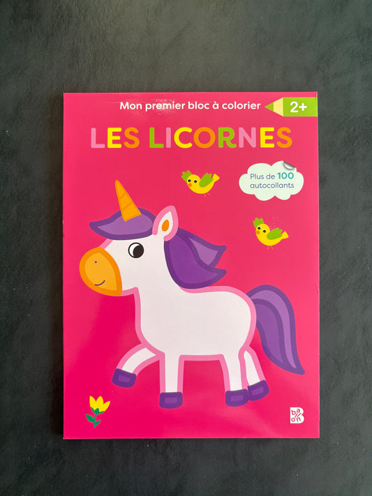 Mon premier bloc à colorier - les licornes