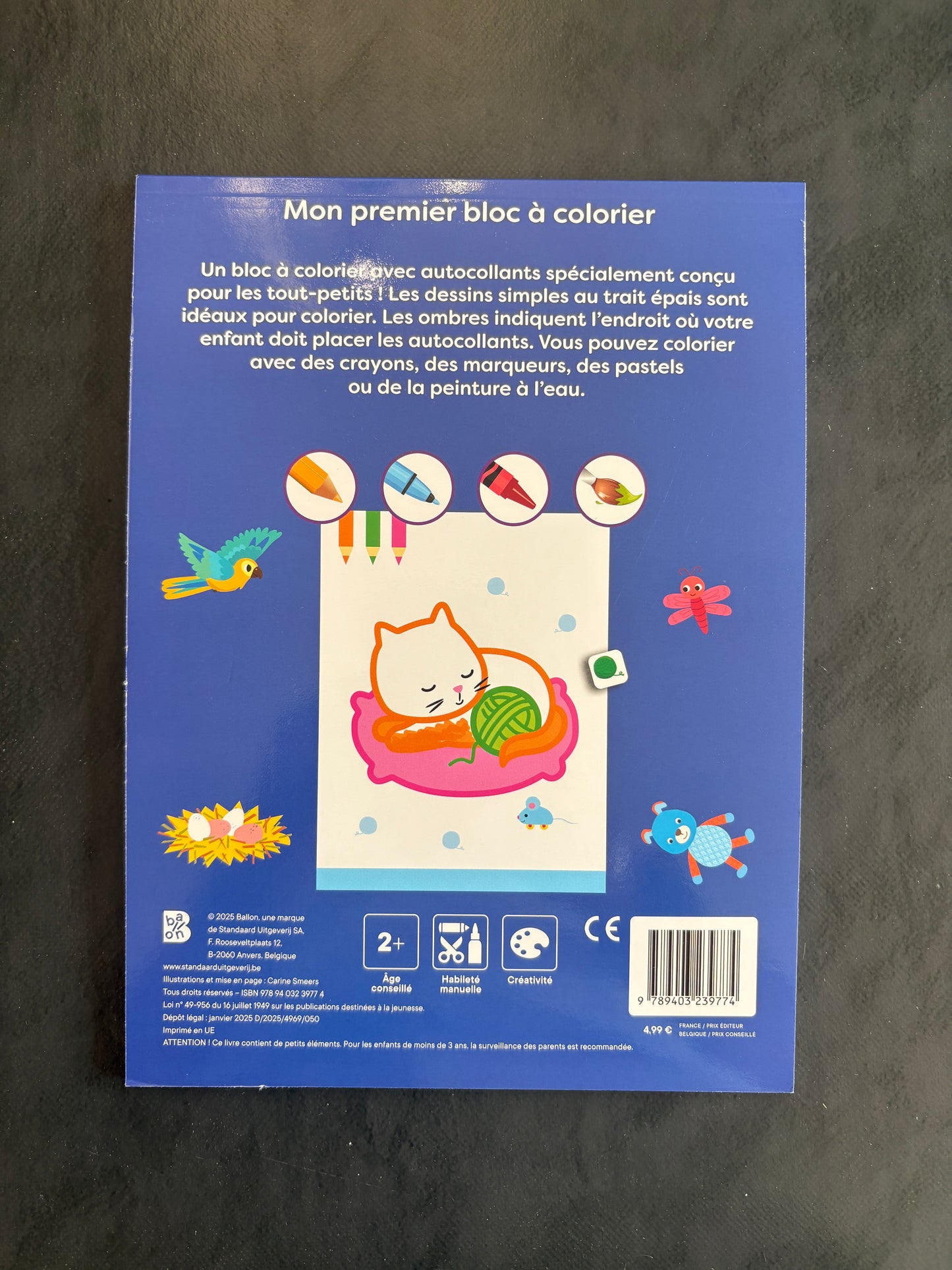 Mon premier bloc à colorier - les bébés animaux