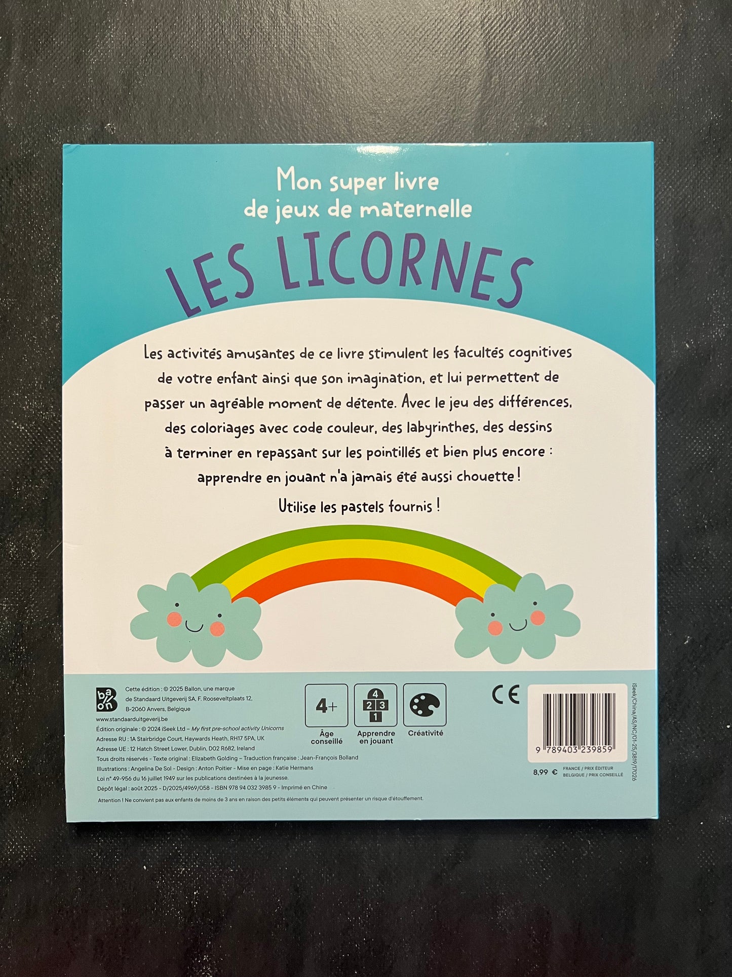 Mon super livre de jeux de maternelle - les licornes