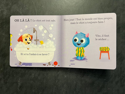 Il y a un chiot dans ce livre
