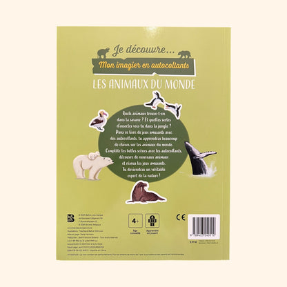 Mon imagier en autocollants - les animaux du monde | 4-7 ans