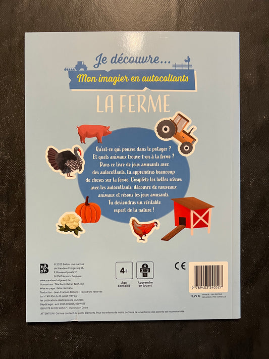 Mon imagier en autocollants - la ferme