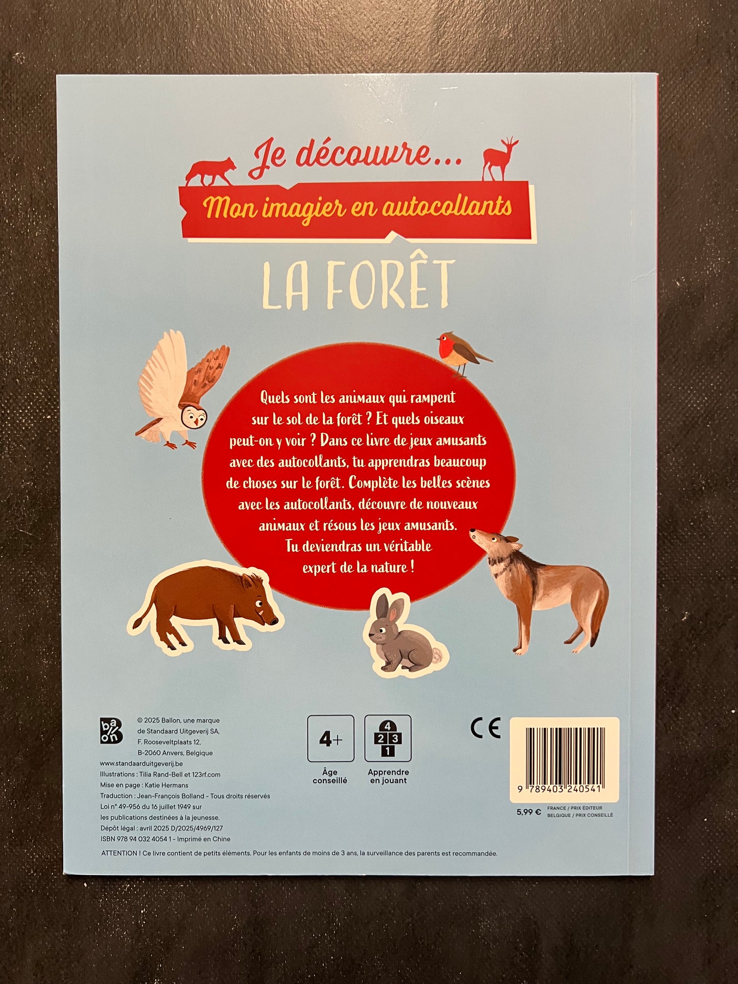 Mon imagier en autocollants - la forêt