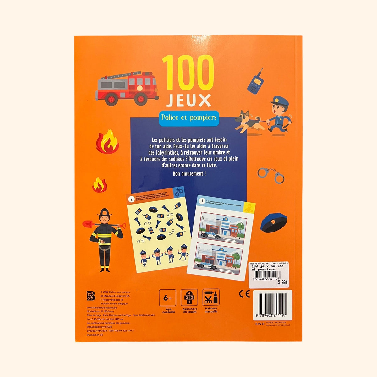 100 jeux - Police et pompiers | Activités ludiques 5-8 ans