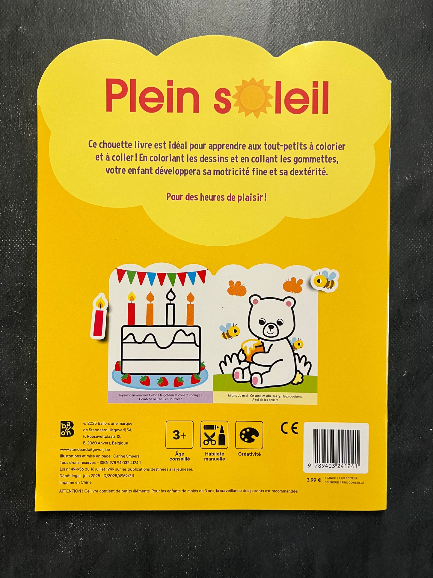 Coller et colorier plein soleil - Dès 3 ans