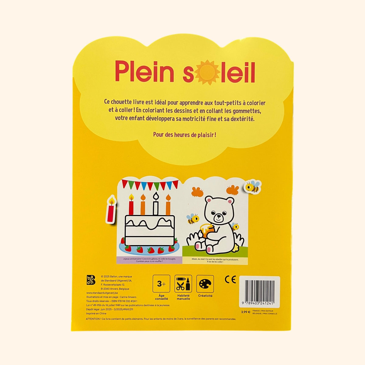 Coller et colorier plein soleil - Dès 3 ans