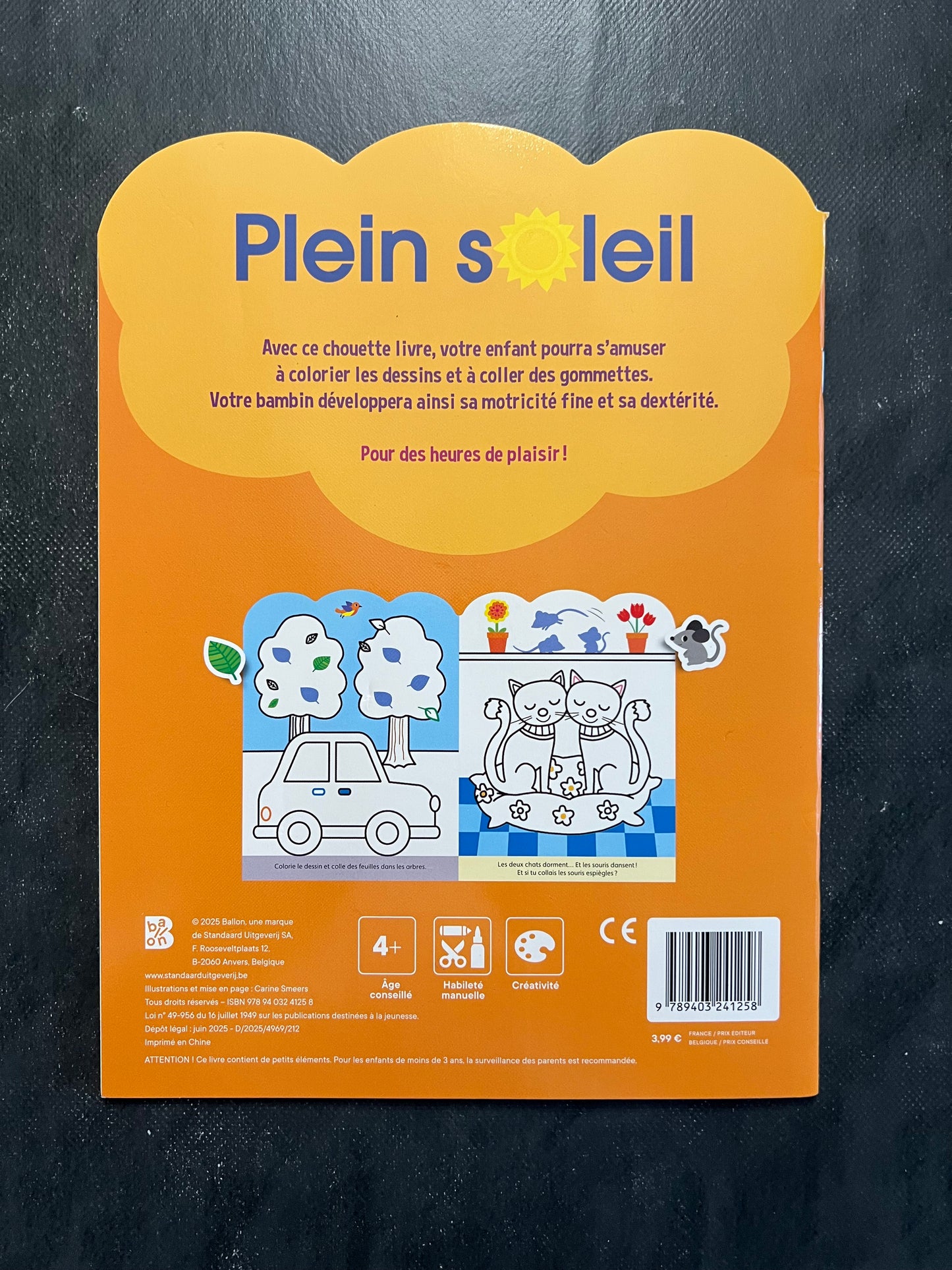 Coller et colorier plein soleil - Dès 4 ans