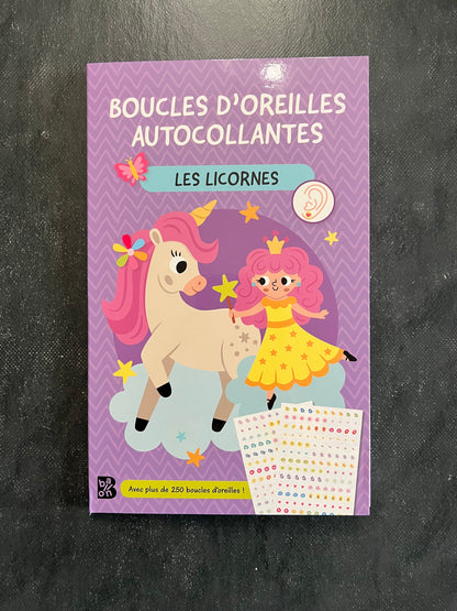 Boucles d'oreilles autocollantes - les licornes