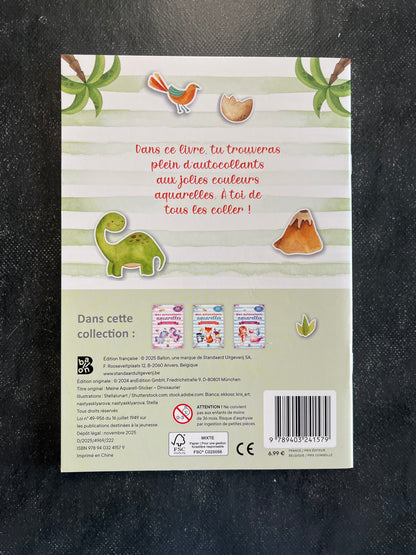 Mes autocollants aquarelles - les dinosaures
