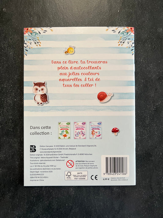 Mes autocollants aquarelles - les bébés animaux