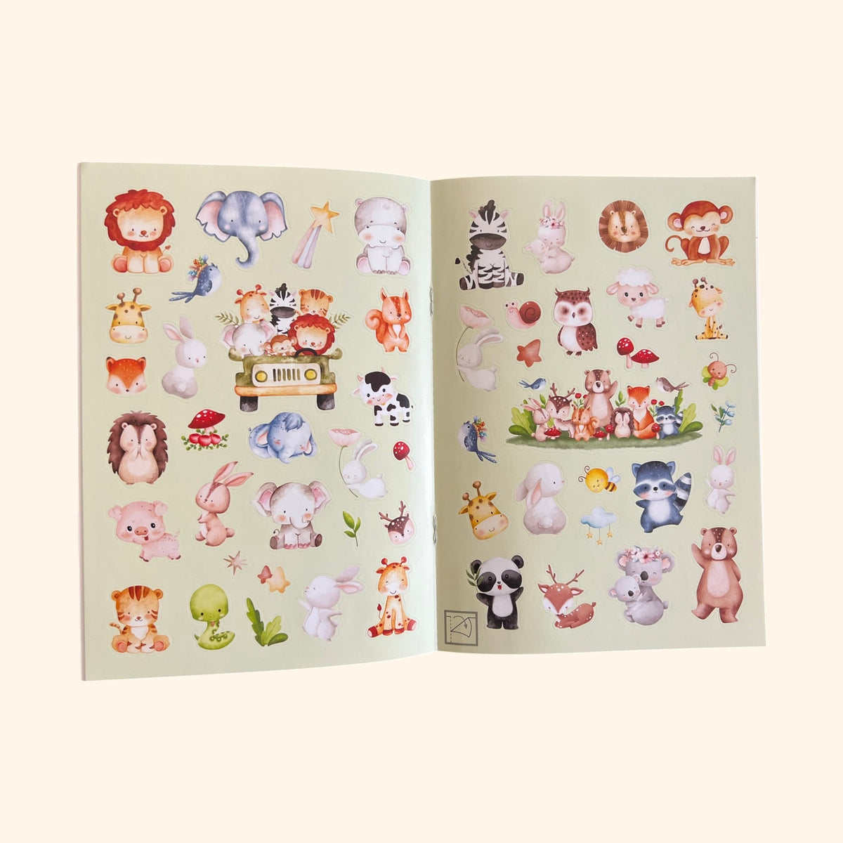 Mes autocollants aquarelles - les bébés animaux | 3-6 ans