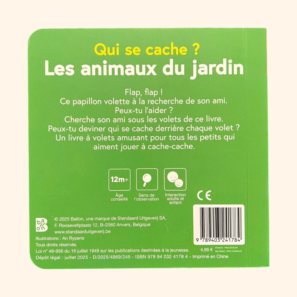 Qui se cache ? Les animaux du jardin - Livre cartonnné dès 2 ans
