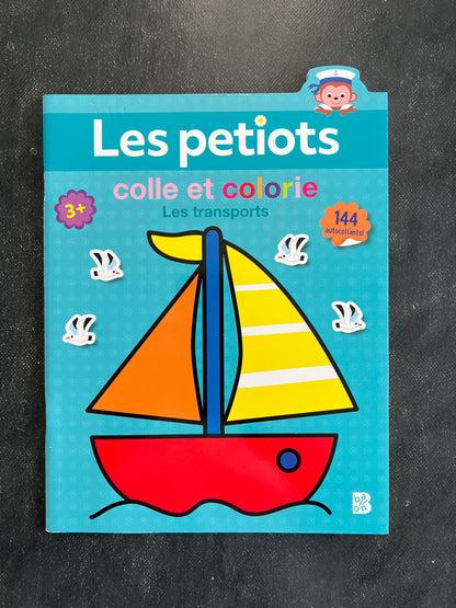 Les petiots colle et colorie - les transports
