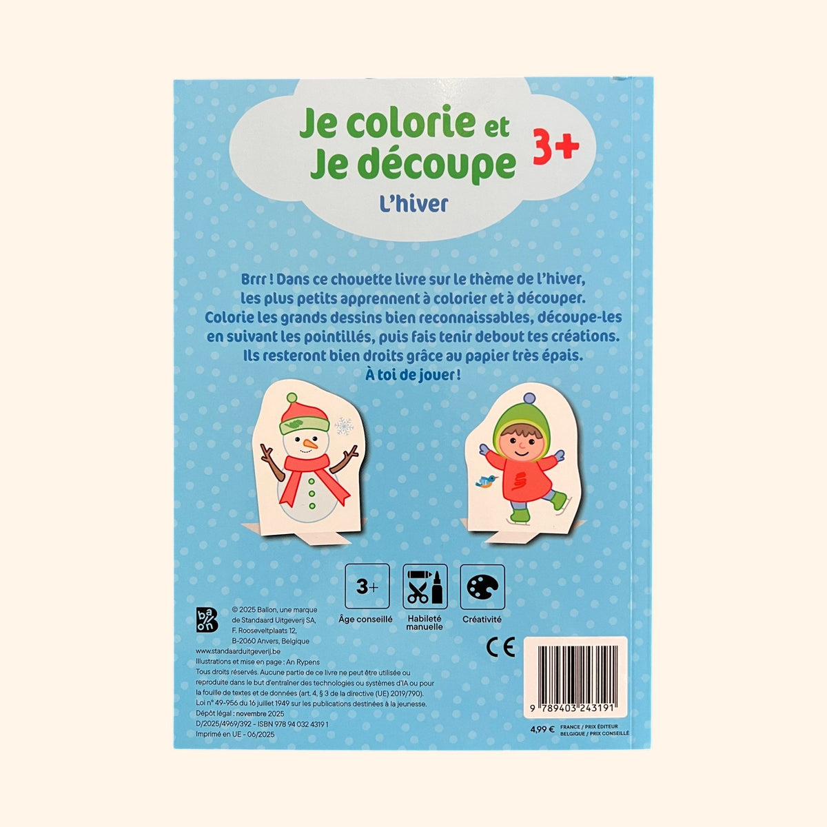 Je colorie et je découpe - L'hiver (3-6 ans)