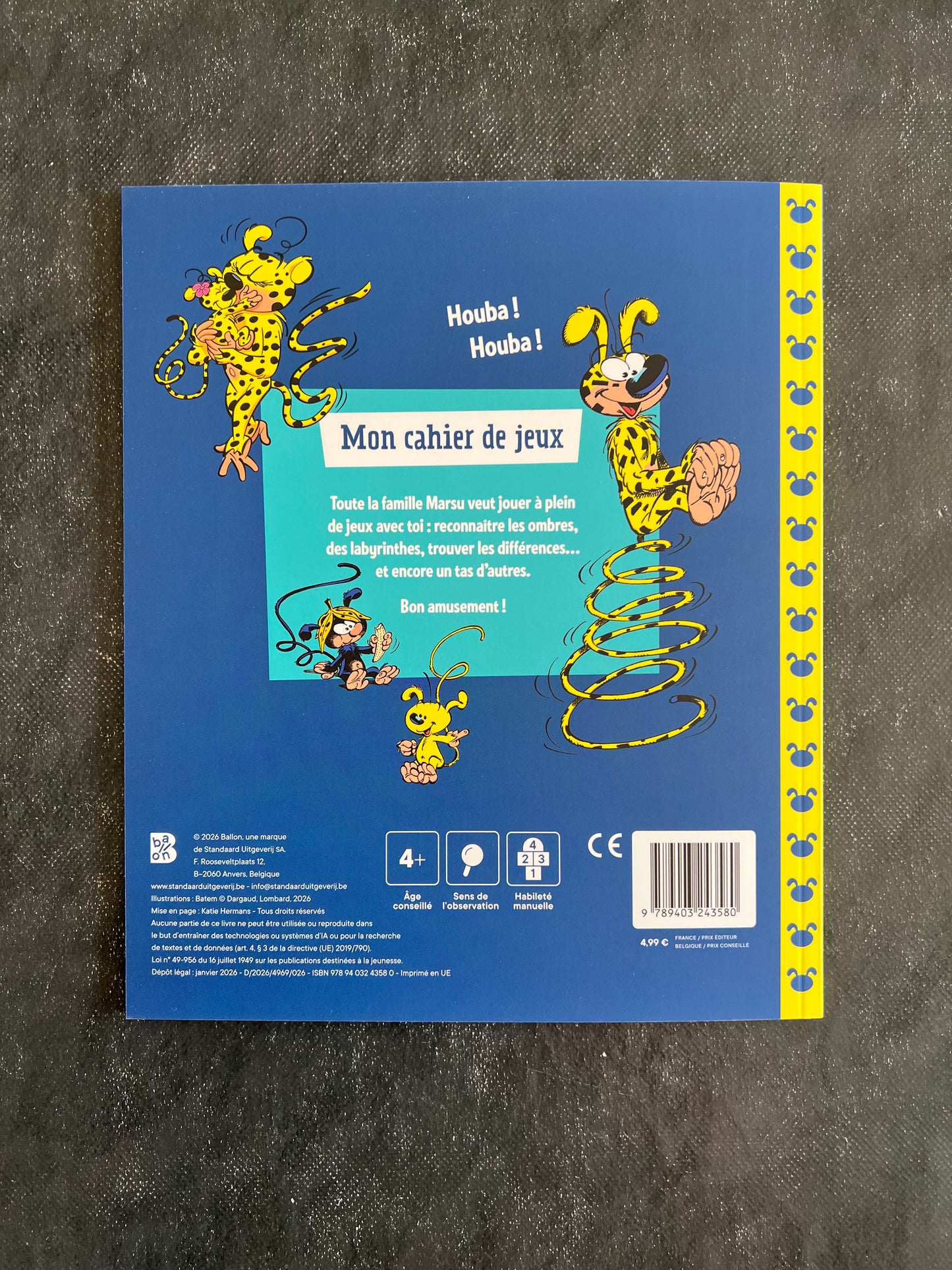 Mon cahier de jeux - Marsupilami