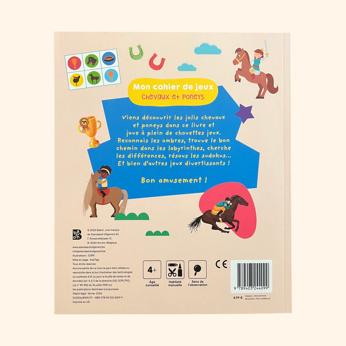 Mon cahier de jeux - Chevaux et poneys (5-8 ans)