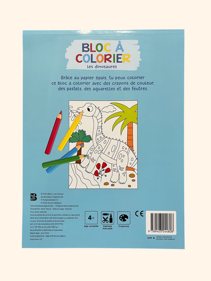 Bloc à colorier - Les dinosaures | Dès 3 ans