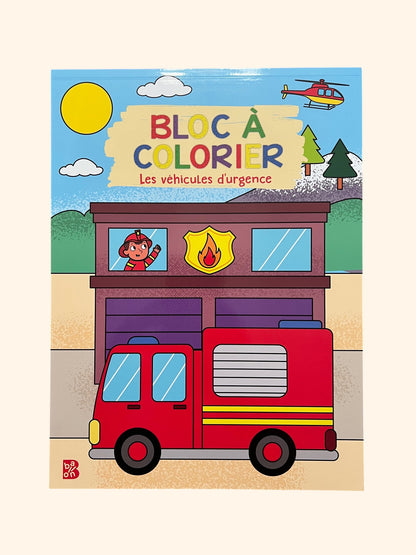 Bloc à colorier - Les véhicules d'urgence | Dès 3 ans