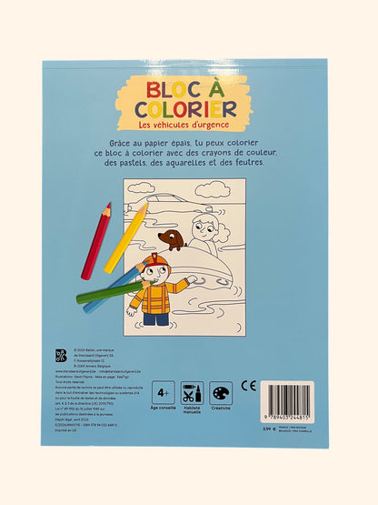 Bloc à colorier - Les véhicules d'urgence | Dès 3 ans