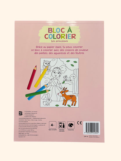 Bloc à colorier - Les princesses | Dès 3 ans
