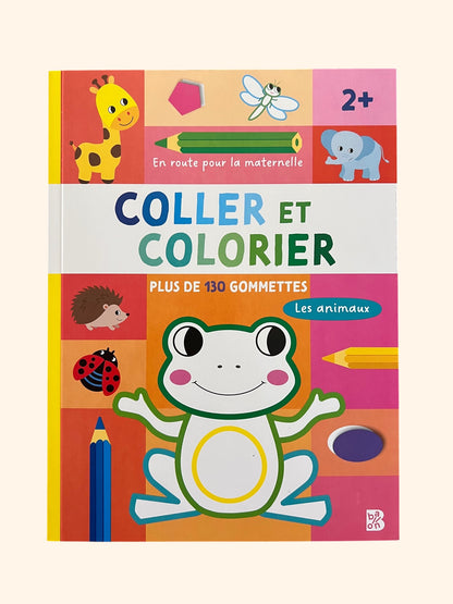 En route pour la maternelle - Coller et colorier - Les animaux | Dès 2 ans