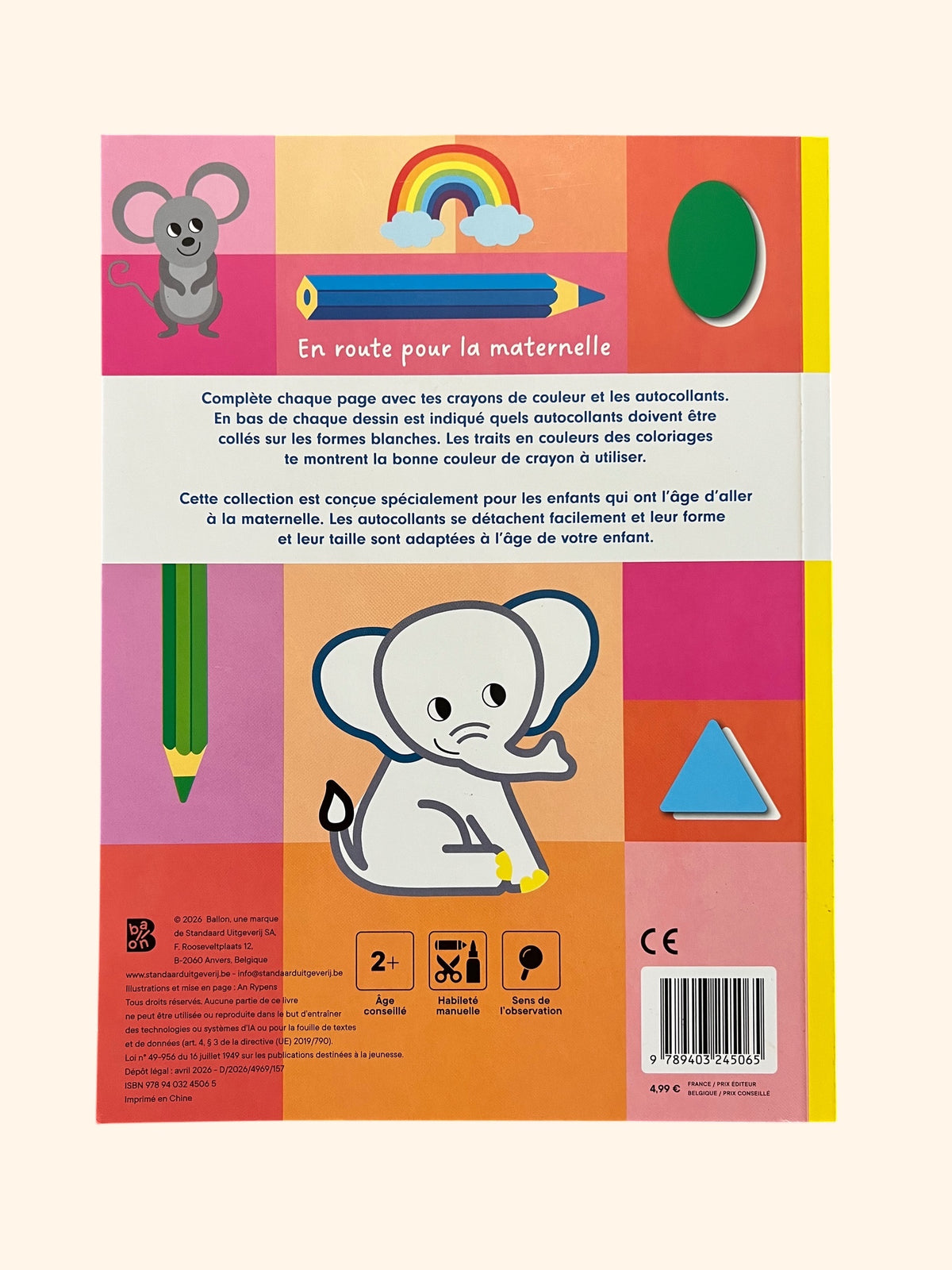 En route pour la maternelle - Coller et colorier - Les animaux | Dès 2 ans