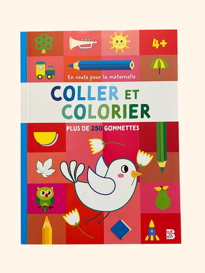 En route pour la maternelle - Coller et colorier | Dès 4 ans