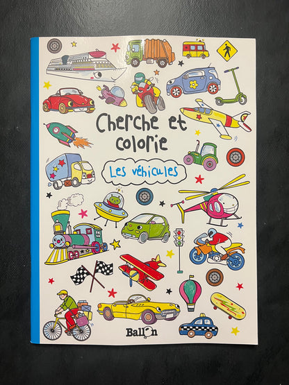 Cherche et colorie - les véhicules