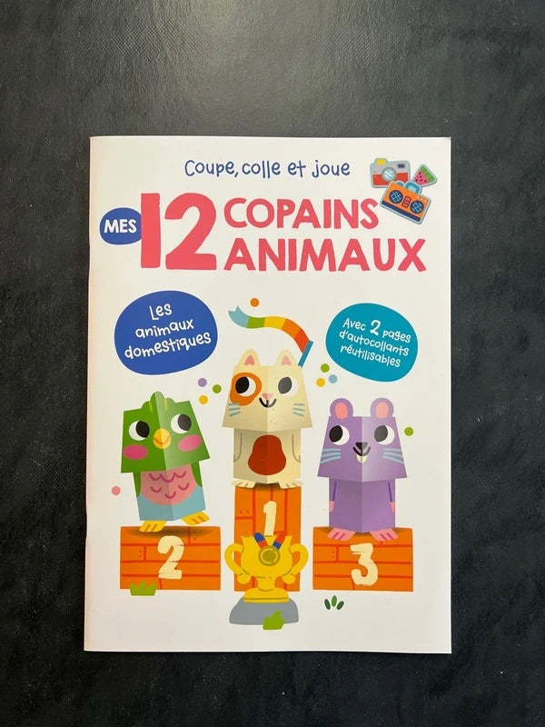 Coupe, colle et joue - mes 12 copains animaux