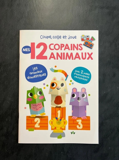 Coupe, colle et joue - mes 12 copains animaux