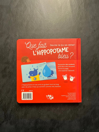 Livre devine qui se cache - que fait l’hippopotame bleu ?