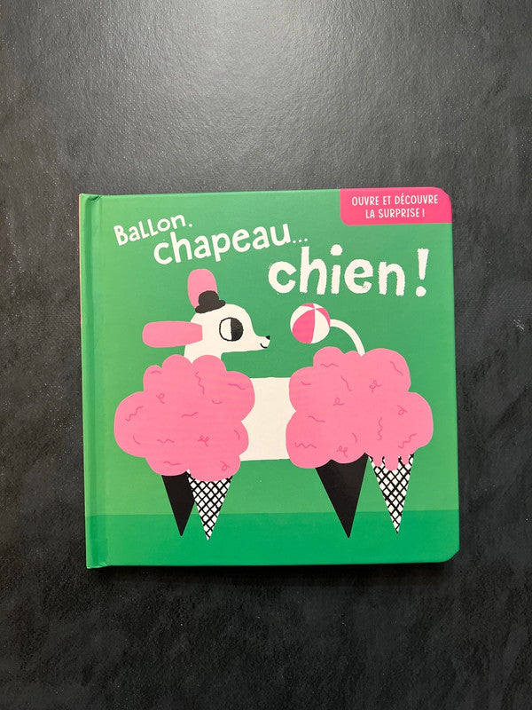 Livre ouvre et découvre - Ballon, chapeau, chien