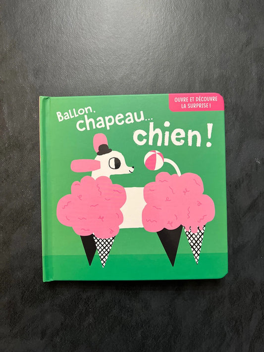 Livre ouvre et découvre - Ballon, chapeau, chien
