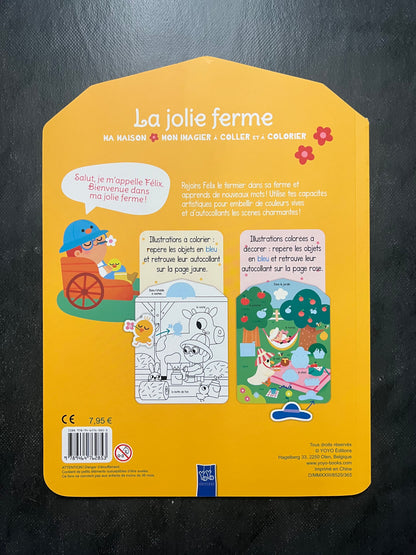 Mon imagier à coller et à colorier - la jolie ferme