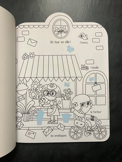 Mon imagier à coller et à colorier - la petite ville